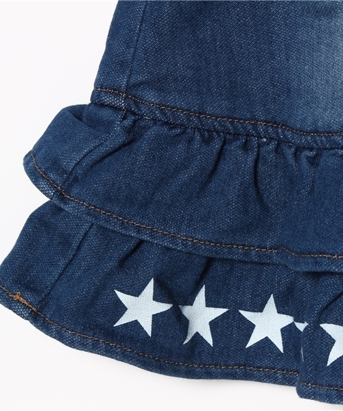 CHUBBYGANG(チャビーギャング)の「スターデザインニットデニムミニスカート(スカート・キッズ・インディゴブルー・110/130/100/120)」の4枚目の写真