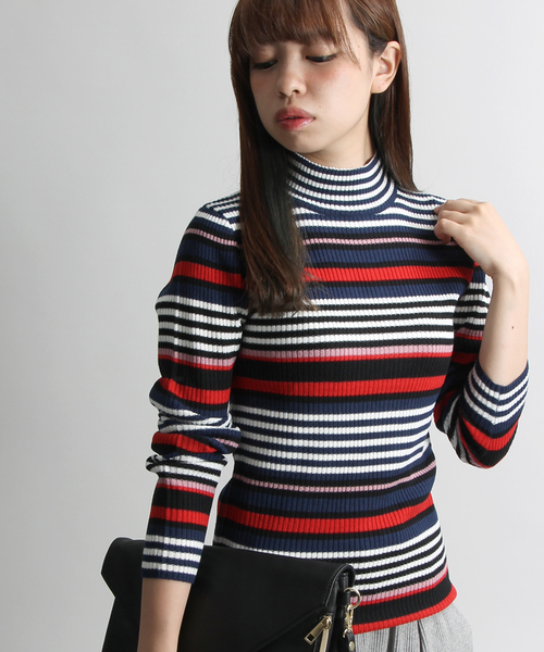 WEGO（ウィゴー）の「WEGO/リブハイネックニット（ニット/セーター・レディース・ピンク/ワイン/その他1/その他2/杢グレー/ダークオレンジ/ダークグリーン/オフホワイト/ブラック・FREE）」の9枚目の写真