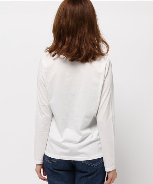 VICKY(ビッキー)の「刺繍ロゴ長袖ロングTシャツ(Tシャツ/カットソー・レディース・オフホワイト/ブラック/ライトグレー・M)」の6枚目の写真