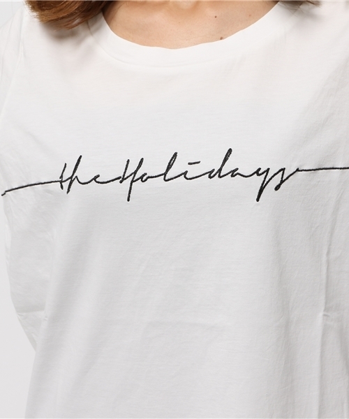 VICKY(ビッキー)の「刺繍ロゴ長袖ロングTシャツ(Tシャツ/カットソー・レディース・オフホワイト/ブラック/ライトグレー・M)」の10枚目の写真