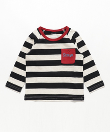 skeegee | ポケット付きボーダー長袖Tシャツ(Tシャツ/カットソー)