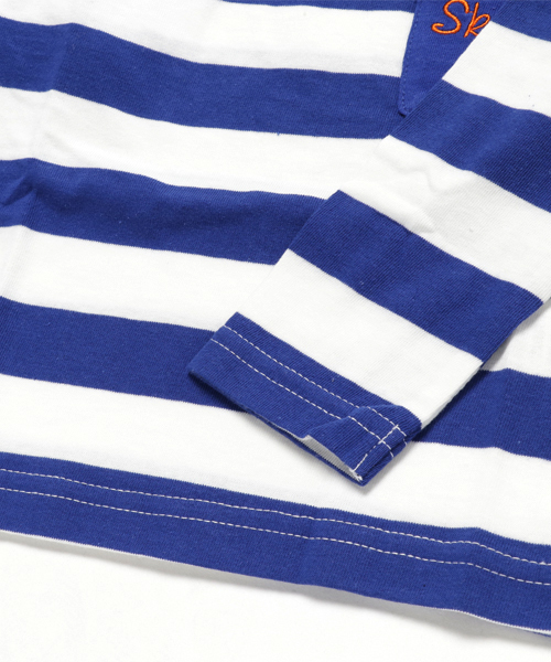 skeegee（スキージー）の「ポケット付きボーダー長袖Tシャツ（Tシャツ/カットソー・キッズ・イエロー/コバルトブルー/ブルー/ブラック・120cm/90cm/100cm/130cm/110cm）」の7枚目の写真