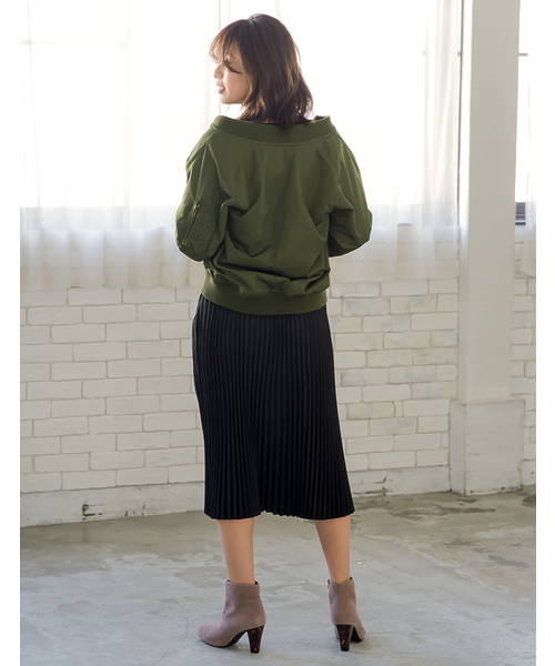 Re:EDIT（リエディ）の「[リエディ]2WAYリバーシブル中綿MA-1ブルゾン＆刺繍スカジャン[リエディオリジナル]アウター/ブルゾン/ジャケット/ボンバージャケット（スカジャン・レディース・ピンク/ブラック/カーキ・MEDIUM/LARGE）」の21枚目の写真