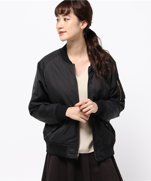 Re:EDIT（リエディ）の「[リエディ]2WAYリバーシブル中綿MA-1ブルゾン＆刺繍スカジャン[リエディオリジナル]アウター/ブルゾン/ジャケット/ボンバージャケット（スカジャン・レディース・ピンク/ブラック/カーキ・MEDIUM/LARGE）」の12枚目の写真