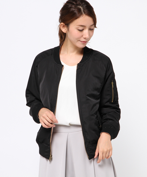 Re:EDIT（リエディ）の「[リエディ]2WAYリバーシブル中綿MA-1ブルゾン＆刺繍スカジャン[リエディオリジナル]アウター/ブルゾン/ジャケット/ボンバージャケット（スカジャン・レディース・ピンク/ブラック/カーキ・MEDIUM/LARGE）」の13枚目の写真