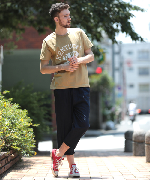 Denime(ドゥニーム)の「【MadeInJapan】BASIC CUTSEW/ベーシックカットソーKENTUCKYプリントクルーネックTシャツ(Tシャツ/カットソー・メンズ・ブラック/ホワイト/ライトブラウン・SMALL/LARGE/MEDIUM)」の10枚目の写真