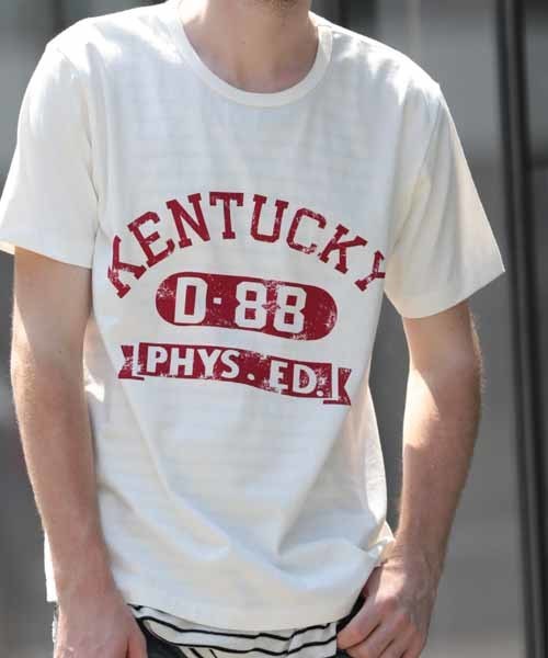 Denime(ドゥニーム)の「【MadeInJapan】BASIC CUTSEW/ベーシックカットソーKENTUCKYプリントクルーネックTシャツ(Tシャツ/カットソー・メンズ・ブラック/ホワイト/ライトブラウン・SMALL/LARGE/MEDIUM)」の15枚目の写真