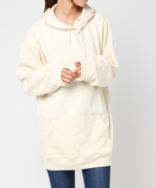 MANGROVE（マングローブ）の「スタンダードカジュアルスウェットパーカー（パーカー・レディース・ダークネイビー/パープル/ネイビー/アイボリー/ブラック/インディゴブルー/グリーン/オフホワイト/ワイン/ピンク/ライトブルー/グレー/マスタード/ホワイト/ベージュ/ライトグレー/チャコールグレー・LARGE/MEDIUM/SMALL）」の4枚目の写真