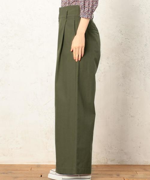 green label relaxing（グリーンレーベルリラクシング）の「CB コットンチノ ワイドパンツ ◆（チノパンツ・レディース・ベージュ/オリーブ/ワイン・36/38）」の15枚目の写真