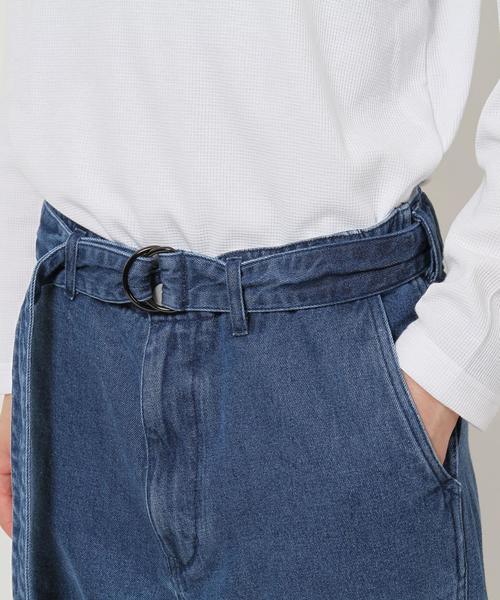 coen（コーエン）の「デニムワイドテーパードベルテッドパンツ（デニムパンツ・メンズ・コバルトブルー・X-LARGE/SMALL/LARGE/MEDIUM）」の13枚目の写真