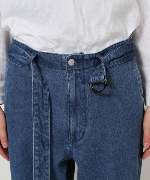 coen（コーエン）の「デニムワイドテーパードベルテッドパンツ（デニムパンツ・メンズ・コバルトブルー・X-LARGE/SMALL/LARGE/MEDIUM）」の16枚目の写真