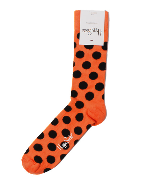 MIDWEST（ミッドウエスト）の「HAPPY SOCKS ドット（ソックス/靴下・メンズ・ホワイト/ブラック/その他/オレンジ・FREE）」の3枚目の写真