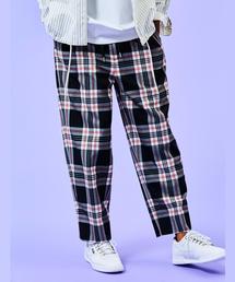 MONKEY TIME | ＜monkey time＞ TW CHECK WIDE 1P EASY PANTS/ワイドパンツ(その他パンツ)