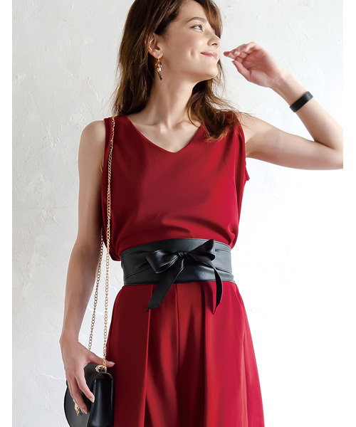 Re:EDIT（リエディ）の「薄手ポンチバックロングノースリーブトップス（タンクトップ・レディース・ブルーグリーン/ブラック/レッド/グリーン/ネイビー/パープル/ブラウン/イエロー/カーキ/オレンジ/ホワイト/グレー・LARGE/MEDIUM）」の11枚目の写真