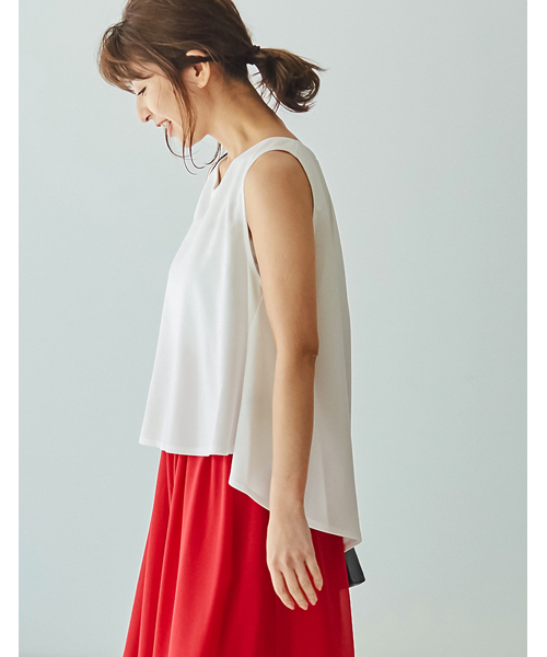 Re:EDIT（リエディ）の「薄手ポンチバックロングノースリーブトップス（タンクトップ・レディース・ブルーグリーン/ブラック/レッド/グリーン/ネイビー/パープル/ブラウン/イエロー/カーキ/オレンジ/ホワイト/グレー・LARGE/MEDIUM）」の2枚目の写真