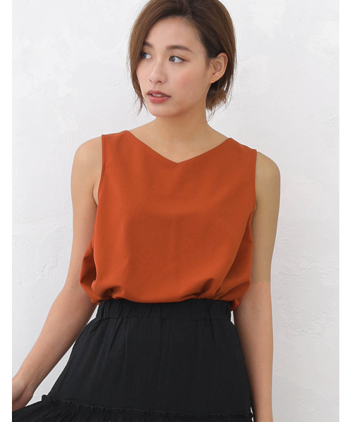 Re:EDIT（リエディ）の「薄手ポンチバックロングノースリーブトップス（タンクトップ・レディース・ブルーグリーン/ブラック/レッド/グリーン/ネイビー/パープル/ブラウン/イエロー/カーキ/オレンジ/ホワイト/グレー・LARGE/MEDIUM）」の12枚目の写真