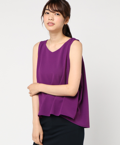 Re:EDIT（リエディ）の「薄手ポンチバックロングノースリーブトップス（タンクトップ・レディース・ブルーグリーン/ブラック/レッド/グリーン/ネイビー/パープル/ブラウン/イエロー/カーキ/オレンジ/ホワイト/グレー・LARGE/MEDIUM）」の9枚目の写真