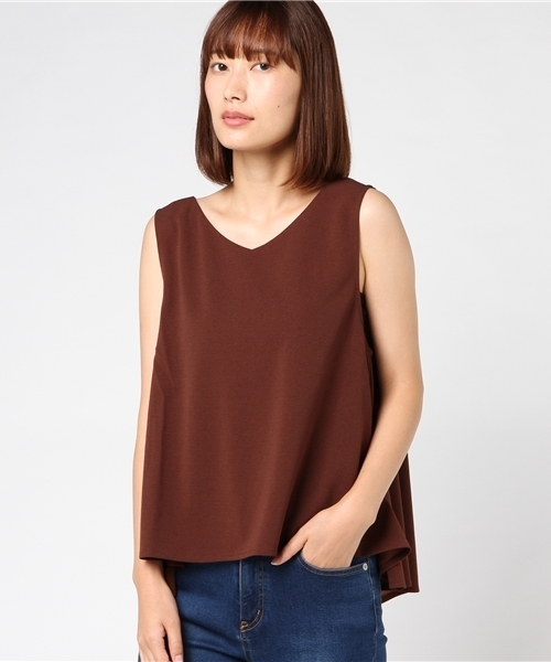 Re:EDIT（リエディ）の「薄手ポンチバックロングノースリーブトップス（タンクトップ・レディース・ブルーグリーン/ブラック/レッド/グリーン/ネイビー/パープル/ブラウン/イエロー/カーキ/オレンジ/ホワイト/グレー・LARGE/MEDIUM）」の5枚目の写真