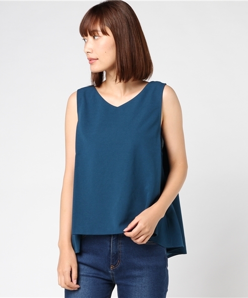 Re:EDIT（リエディ）の「薄手ポンチバックロングノースリーブトップス（タンクトップ・レディース・ブルーグリーン/ブラック/レッド/グリーン/ネイビー/パープル/ブラウン/イエロー/カーキ/オレンジ/ホワイト/グレー・LARGE/MEDIUM）」の8枚目の写真