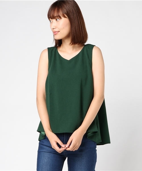 Re:EDIT（リエディ）の「薄手ポンチバックロングノースリーブトップス（タンクトップ・レディース・ブルーグリーン/ブラック/レッド/グリーン/ネイビー/パープル/ブラウン/イエロー/カーキ/オレンジ/ホワイト/グレー・LARGE/MEDIUM）」の7枚目の写真