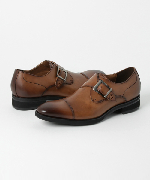 MODELLO（モデロ）の「モンクストラップ ストレートチップ ドレスシューズ（ドレスシューズ・メンズ・ライトブラウン/ブラック・25.5cm/27.0cm/24.5cm/27.5cm/26.0cm/25.0cm/26.5cm）」の2枚目の写真