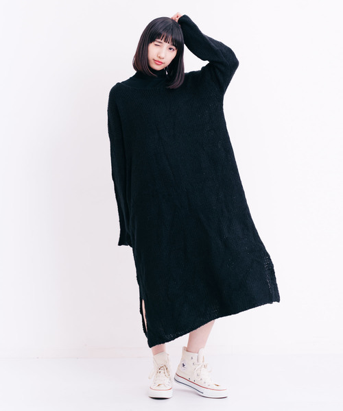 MERLOT(メルロー)の「サイドスリットニットワンピ1314(ワンピース・レディース・ピンク/ブルー/ブラック/ベージュ・FREE)」の15枚目の写真