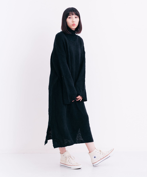 MERLOT(メルロー)の「サイドスリットニットワンピ1314(ワンピース・レディース・ピンク/ブルー/ブラック/ベージュ・FREE)」の16枚目の写真