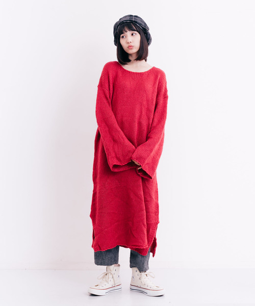 MERLOT(メルロー)の「サイドスリットニットワンピ1314(ワンピース・レディース・ピンク/ブルー/ブラック/ベージュ・FREE)」の21枚目の写真