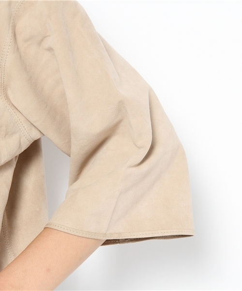 BEARDSLEY   レザージャケット ベージュ 2025年最新】BEARDSLEY レディース レザージャケット