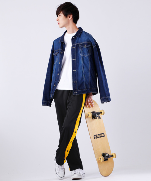 MONO-MART(モノマート)の「サイドラインスナップ ワイドパンツ/トラックパンツ(その他パンツ・メンズ・ブラック×イエロー/ブラック×レッド/ブラック×ホワイト・FREE)」の21枚目の写真