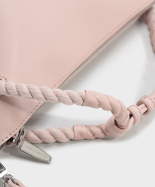 CHARLES & KEITH（チャールズ & キース）の「ロープハンドルハンドバッグ / ROPE HANDLE HANDBAG（ハンドバッグ・レディース・ブラック/ピンク系その他・S）」の10枚目の写真