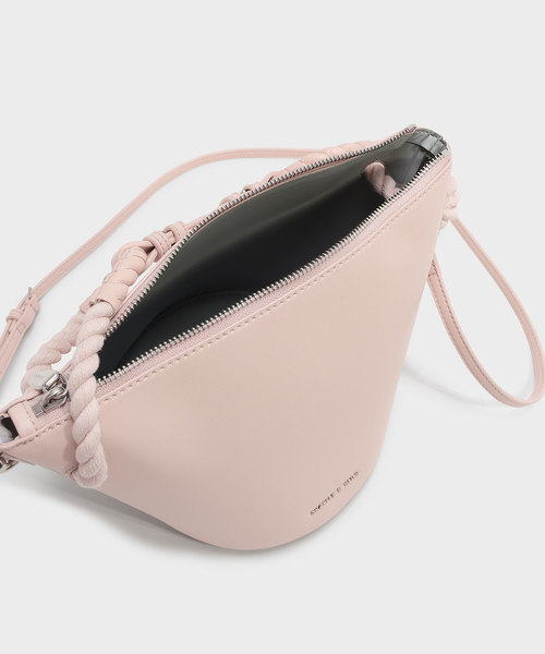CHARLES & KEITH（チャールズ & キース）の「ロープハンドルハンドバッグ / ROPE HANDLE HANDBAG（ハンドバッグ・レディース・ブラック/ピンク系その他・S）」の11枚目の写真
