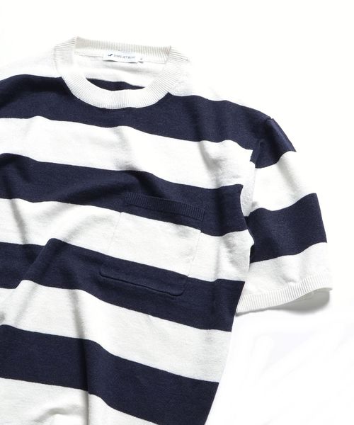 SHIPS JET BLUE（シップスジェットブルー）の「SHIPS JET BLUE: リネン×ソロテックス テンジク ニットTee（Tシャツ/カットソー・メンズ・ホワイト/グレー/オリーブ/ネイビー/ロイヤルブルー・SMALL/LARGE/X-SMALL/MEDIUM）」の5枚目の写真