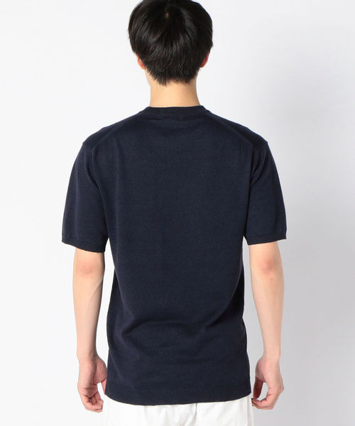 SHIPS JET BLUE（シップスジェットブルー）の「SHIPS JET BLUE: リネン×ソロテックス テンジク ニットTee（Tシャツ/カットソー・メンズ・ホワイト/グレー/オリーブ/ネイビー/ロイヤルブルー・SMALL/LARGE/X-SMALL/MEDIUM）」の7枚目の写真