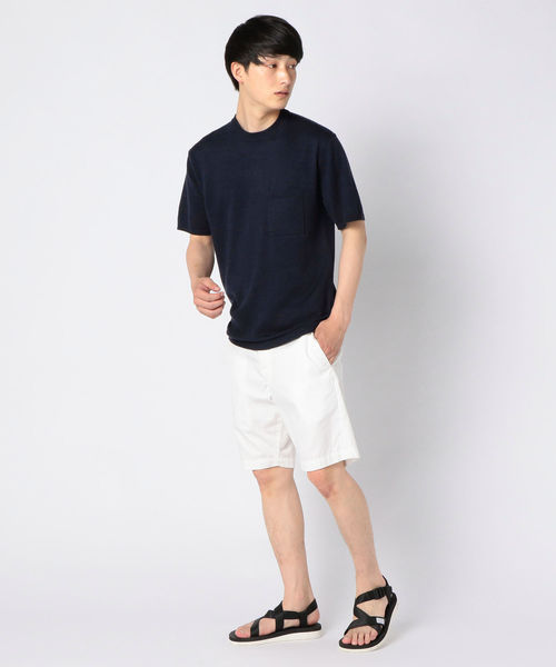 SHIPS JET BLUE（シップスジェットブルー）の「SHIPS JET BLUE: リネン×ソロテックス テンジク ニットTee（Tシャツ/カットソー・メンズ・ホワイト/グレー/オリーブ/ネイビー/ロイヤルブルー・SMALL/LARGE/X-SMALL/MEDIUM）」の8枚目の写真