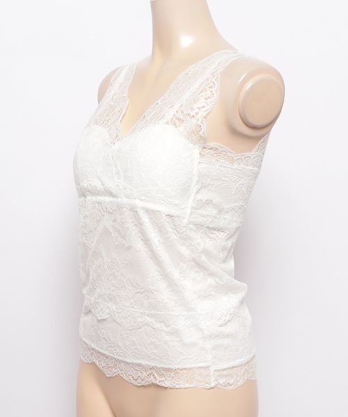 notch.（ノッチ）の「カップ付きレースタンクトップ 2枚セット（タンクトップ・レディース・その他1/ホワイト/ブラック・M）」の6枚目の写真