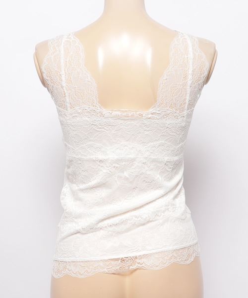 notch.（ノッチ）の「カップ付きレースタンクトップ 2枚セット（タンクトップ・レディース・その他1/ホワイト/ブラック・M）」の7枚目の写真