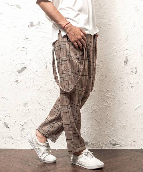MinoriTY（マイノリティ）の「メンズワイドテーパードアンクルパンツ（サスペンダー付き）（スラックス・メンズ・ブラック/ネイビー/グレー/ブラック系その他/グレー系その他/ブラウン系その他・M/L）」の6枚目の写真