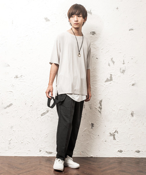 MinoriTY（マイノリティ）の「メンズワイドテーパードアンクルパンツ（サスペンダー付き）（スラックス・メンズ・ブラック/ネイビー/グレー/ブラック系その他/グレー系その他/ブラウン系その他・M/L）」の7枚目の写真