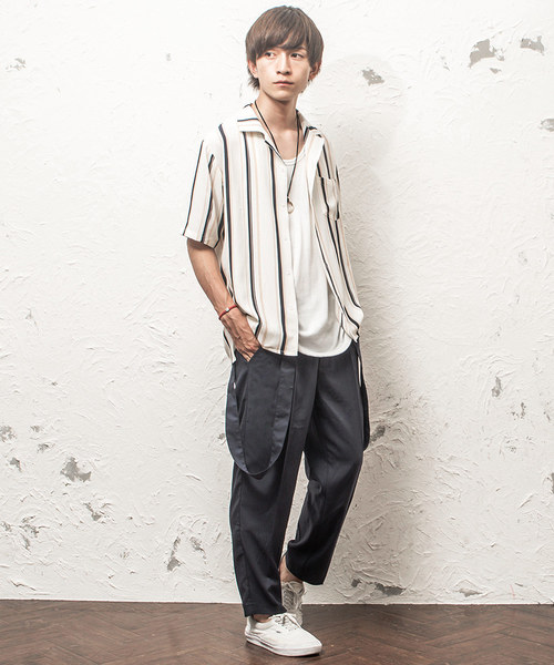 MinoriTY（マイノリティ）の「メンズワイドテーパードアンクルパンツ（サスペンダー付き）（スラックス・メンズ・ブラック/ネイビー/グレー/ブラック系その他/グレー系その他/ブラウン系その他・M/L）」の12枚目の写真