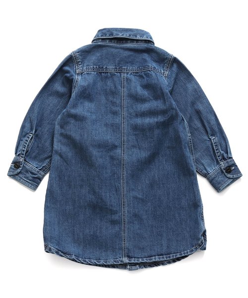 BREEZE（ブリーズ）の「デニムシャツワンピース（シャツワンピース・キッズ・ネイビー/ブルー・100/110/120/80/130/140/90）」の5枚目の写真