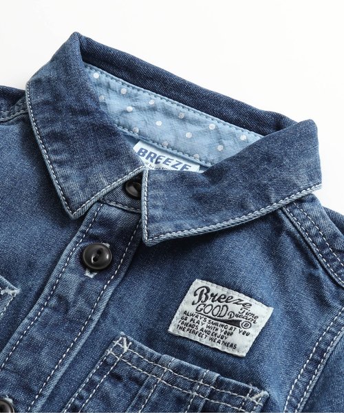 BREEZE（ブリーズ）の「デニムシャツワンピース（シャツワンピース・キッズ・ネイビー/ブルー・100/110/120/80/130/140/90）」の8枚目の写真
