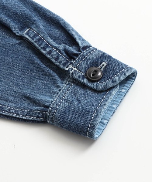 BREEZE（ブリーズ）の「デニムシャツワンピース（シャツワンピース・キッズ・ネイビー/ブルー・100/110/120/80/130/140/90）」の9枚目の写真