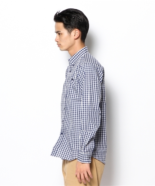 WHO'S WHO gallery（フーズフーギャラリー）の「【BOY MAN】ギンガムボタンダウンシャツ（シャツ/ブラウス・メンズ・ネイビー/ブラック・MEDIUM/LARGE）」の10枚目の写真