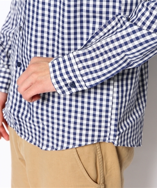 WHO'S WHO gallery（フーズフーギャラリー）の「【BOY MAN】ギンガムボタンダウンシャツ（シャツ/ブラウス・メンズ・ネイビー/ブラック・MEDIUM/LARGE）」の3枚目の写真