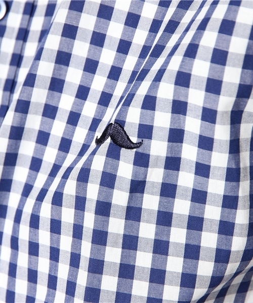 WHO'S WHO gallery（フーズフーギャラリー）の「【BOY MAN】ギンガムボタンダウンシャツ（シャツ/ブラウス・メンズ・ネイビー/ブラック・MEDIUM/LARGE）」の4枚目の写真