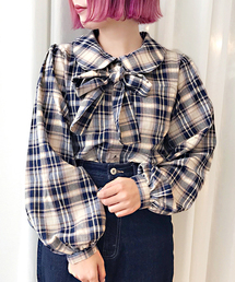 apres jour | チェック丸えりボウタイブラウス【ZOZOTOWN限定アイテム】(シャツ/ブラウス)