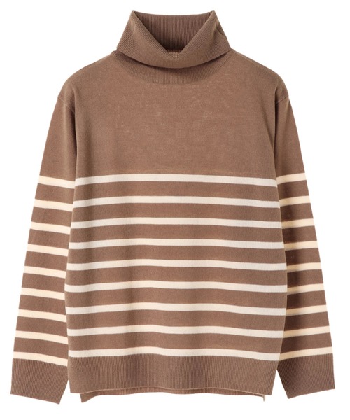 AMERICAN HOLIC(アメリカンホリック)の「・タートルニット裾スリットプルオーバー(ニット/セーター・レディース・チャコールグレー/ブラック/パープル/キャメル/その他7/ブルーグリーン/ホワイト系その他4/ベージュ系その他2・M/L)」の2枚目の写真