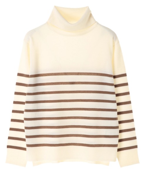 AMERICAN HOLIC(アメリカンホリック)の「・タートルニット裾スリットプルオーバー(ニット/セーター・レディース・チャコールグレー/ブラック/パープル/キャメル/その他7/ブルーグリーン/ホワイト系その他4/ベージュ系その他2・M/L)」の1枚目の写真