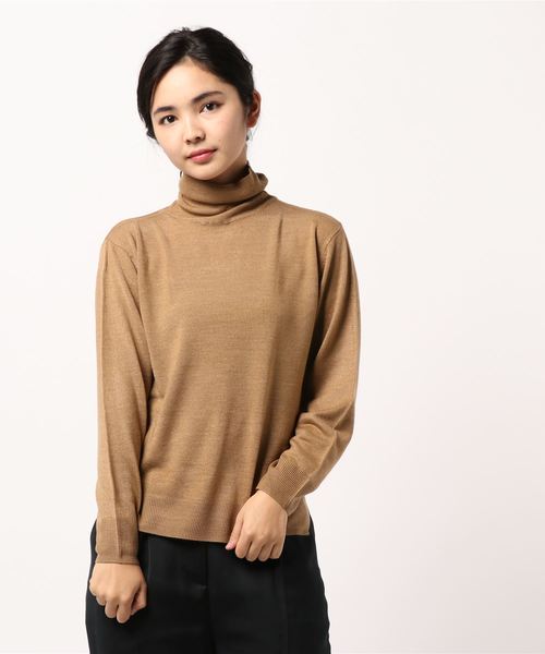 AMERICAN HOLIC(アメリカンホリック)の「・タートルニット裾スリットプルオーバー(ニット/セーター・レディース・チャコールグレー/ブラック/パープル/キャメル/その他7/ブルーグリーン/ホワイト系その他4/ベージュ系その他2・M/L)」の10枚目の写真